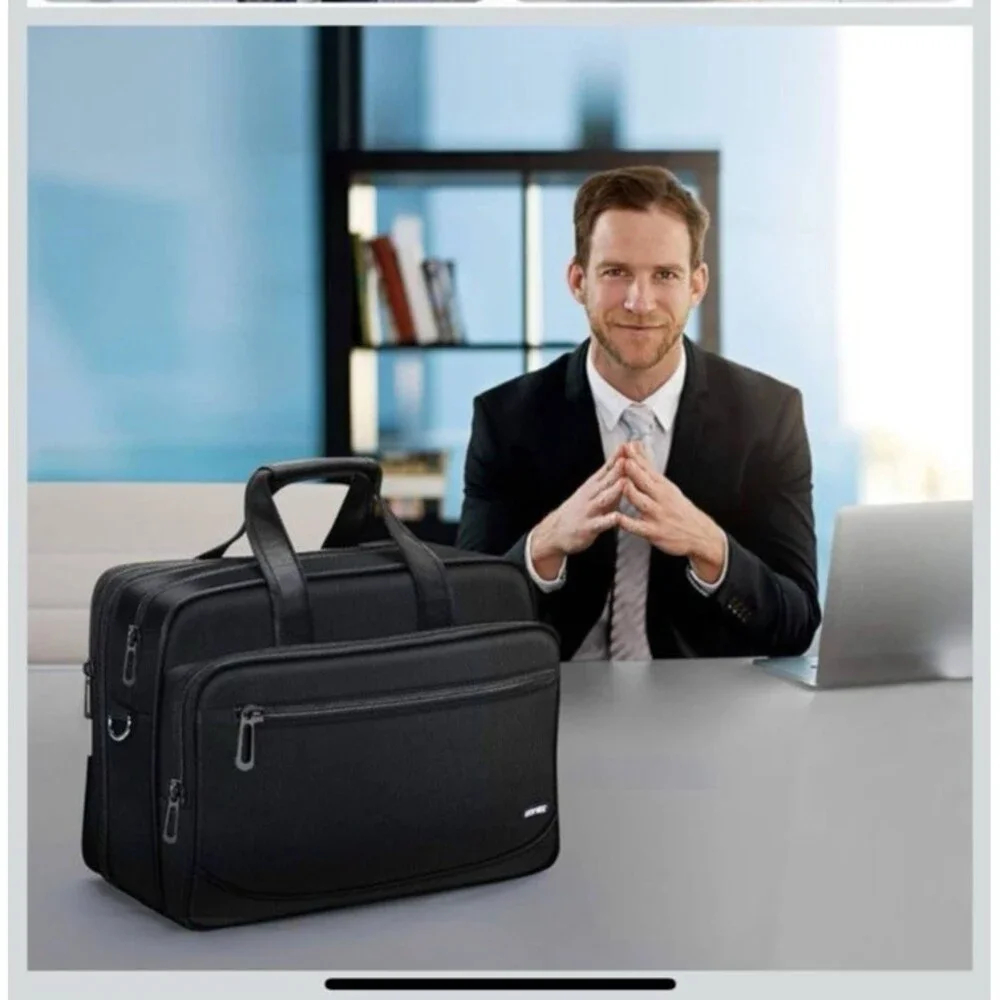 HOMIEE Laptop Bag 17.3 Inch Travel Briefcase for Men Women, Expandable Large Sho